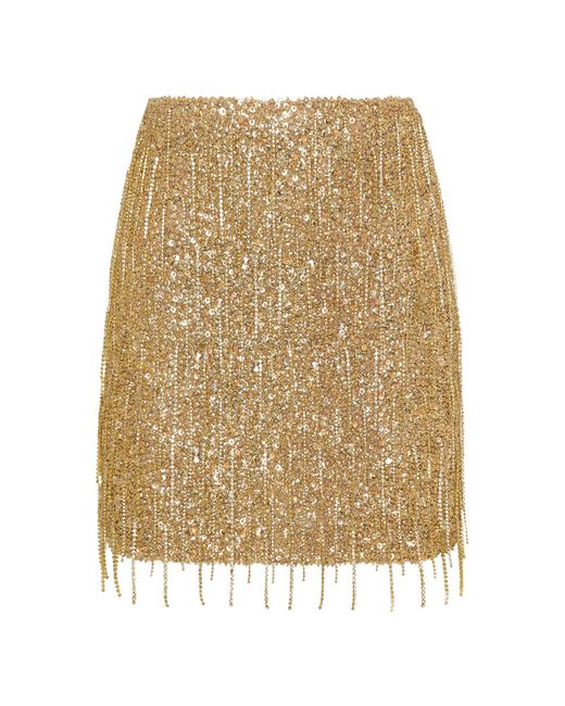 Rachel Gilbert Natural Frank Wool-Cashmere Fringe Mini Skirt