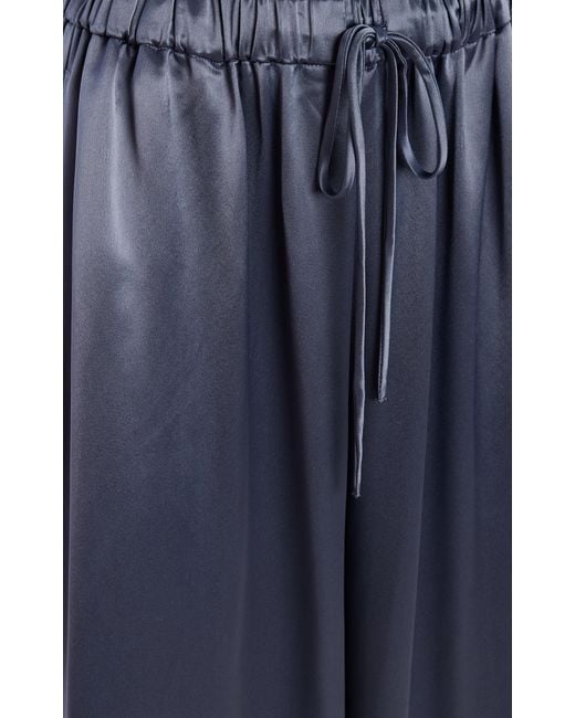 By Malene Birger Blue Clorella Satin Wide-Leg Pants