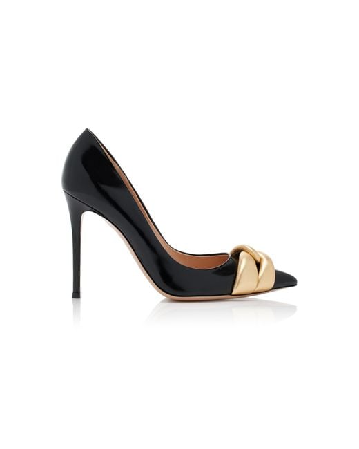 Gianvito Rossi Black Amour Leather Pumps