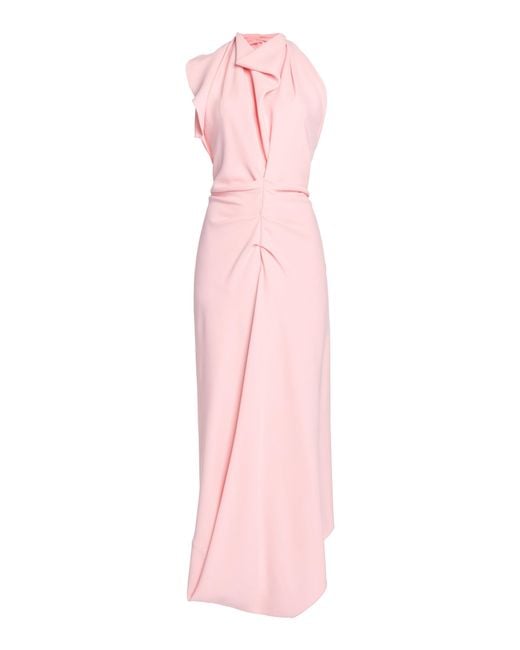 Victoria Beckham Pink Open-back Scarf-detailed Midi Dress