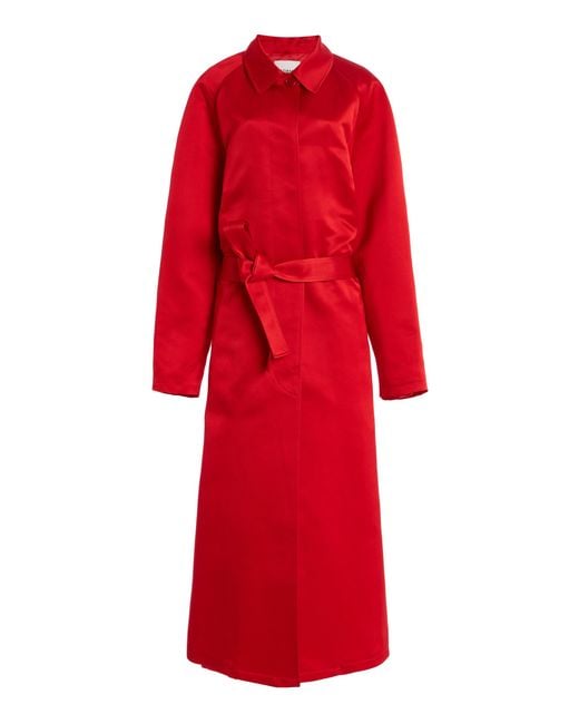FFORME Red Koharu Satin Car Coat