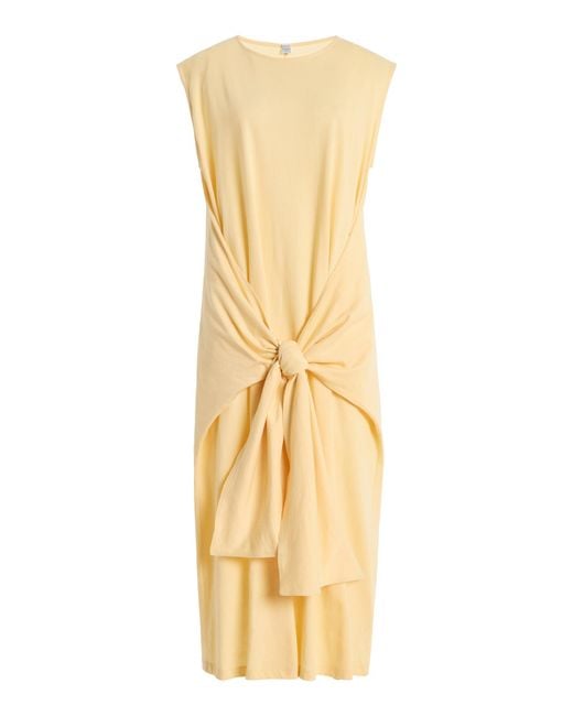 Totême Metallic Tie-Detailed Jersey Midi Dress
