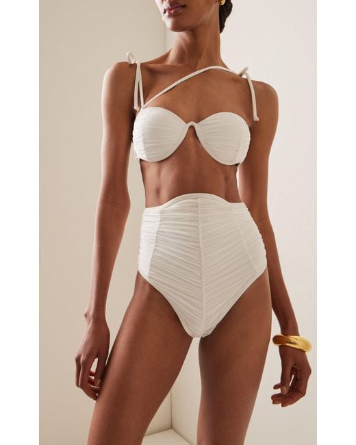 ANDREA IYAMAH White Capa High-waisted Corset Bikini Bottom