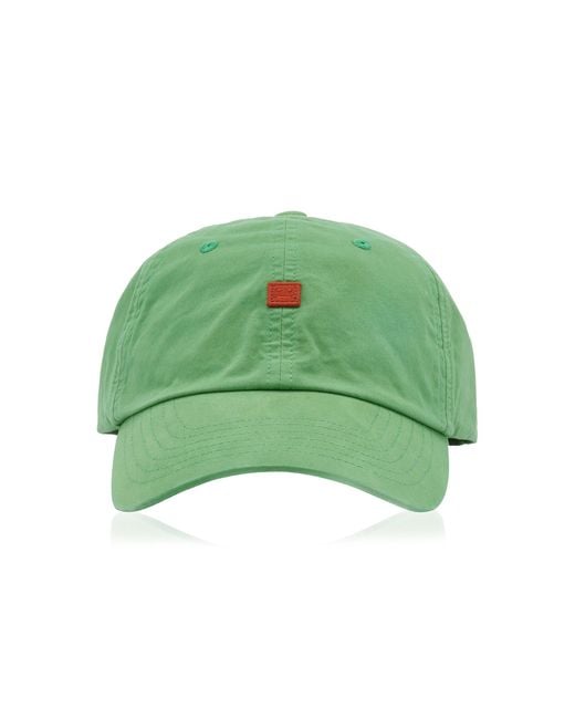 Acne Green Cunov Face Cotton Baseball Hat