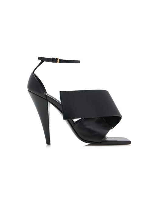 Givenchy Black Twisted Ribbon Leather Sandals