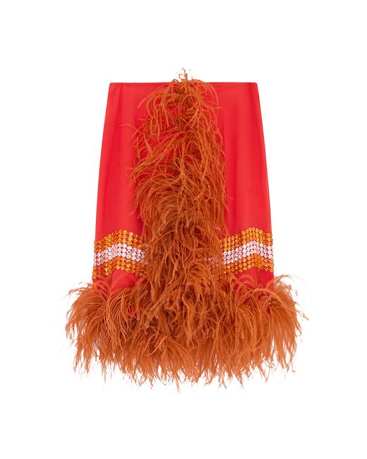 16Arlington Red Flora Midi Skirt