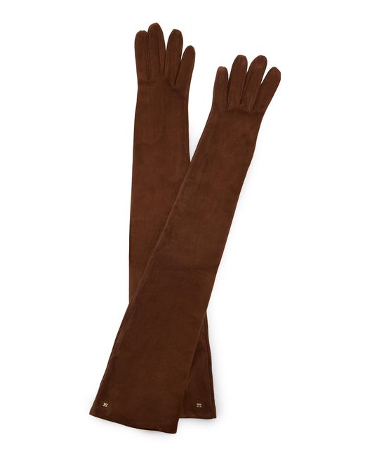 Max Mara Brown Azurro Leather Gloves