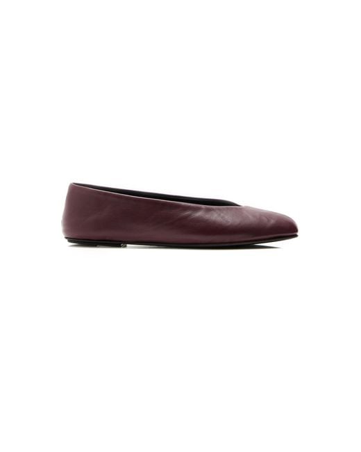 The Row Brown Eva Two Leather Flats