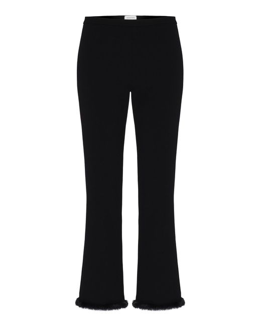 Magda Butrym Black Mid-Rise Stretch-Wool Flared Pants