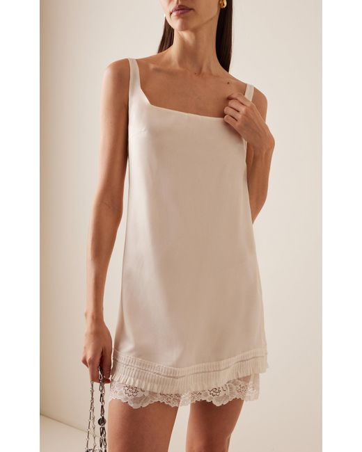 knee length dresses for ladies Zahara Lace Overlay Thin Strap Mini Dress White– Selfie Leslie