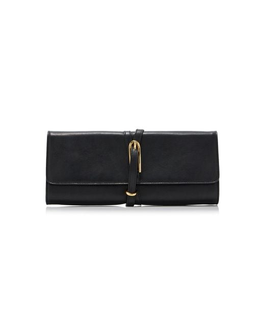 Liffner Black Belted Leather Clutch