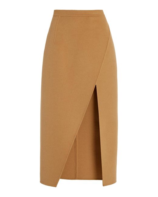 Michael Kors Natural Asymmetric Midi Scissor Skirt