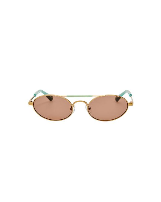Dries Van Noten Brown Aviator-Frame Metal Sunglasses