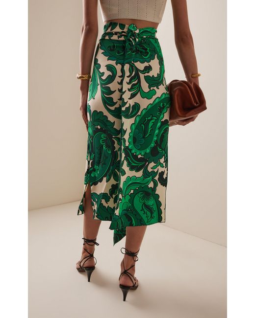Etro Green Draped Jersey Midi Skirt