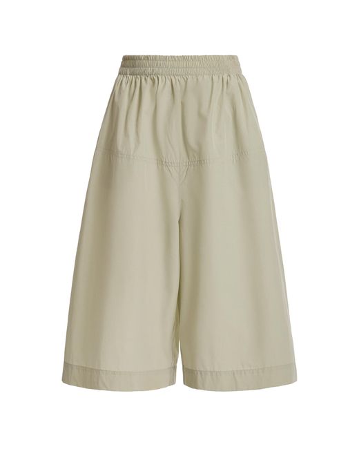 Victoria Beckham White Taffeta Bermuda Shorts