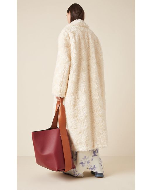 Jil Sander Mohairblend Long Pile Coat in Natural Lyst
