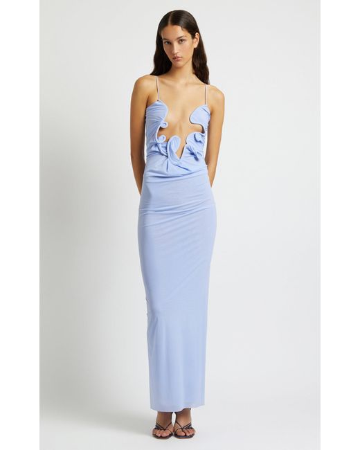 Christopher Esber Blue Venus Molded Jersey Maxi Dress