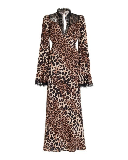 Rodarte Multicolor Leopard- Silk Maxi Dress