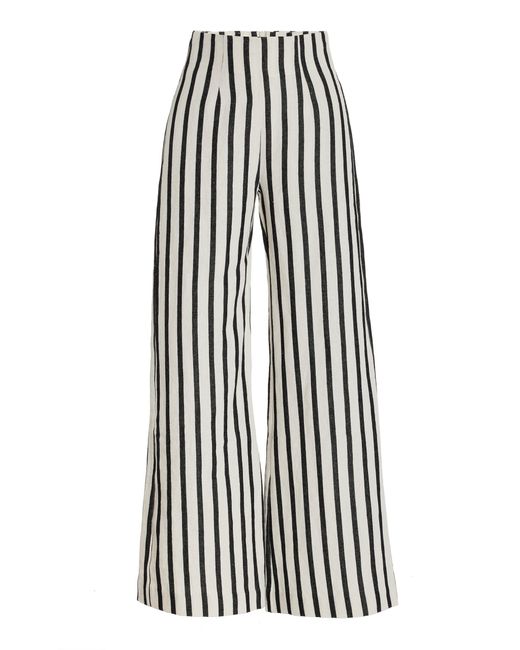 St. Agni Multicolor Amo Striped Linen-blend Wide-leg Trousers