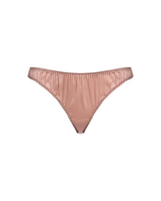 Fleur du Mal Pink Luxe Stretch-Silk Thong