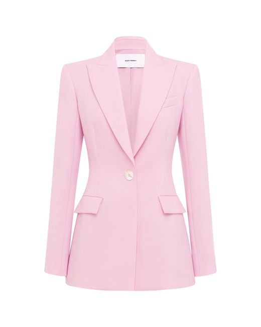 Alex Perry Pink Single-Breasted Virgin-Wool Blazer