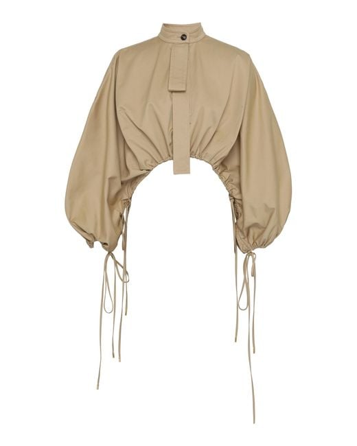 Zimmermann Natural Rebellion Drawcord Cotton Poplin Top
