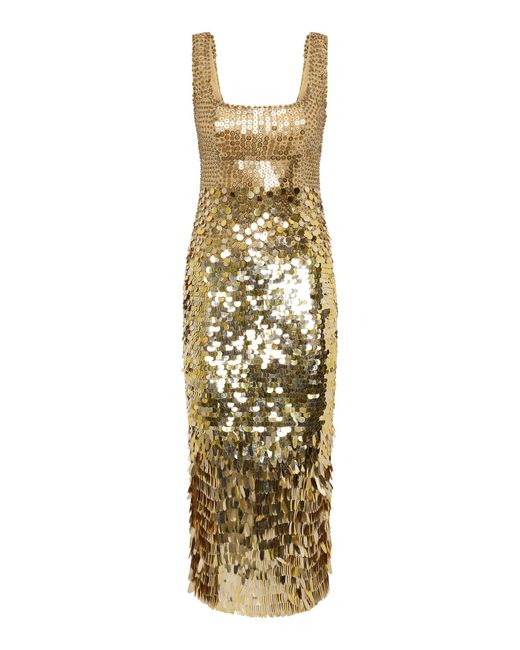Rachel Gilbert Metallic Remy Cascading Sequin Tulle Gown