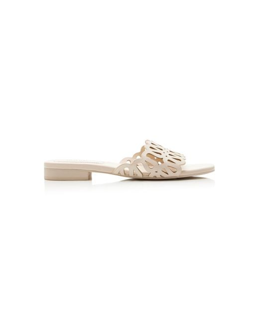 Jonathan Simkhai White Mccall Laser-Cut Leather Sandals