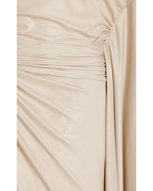 LAPOINTE White Ruched Coated Jersey Gown