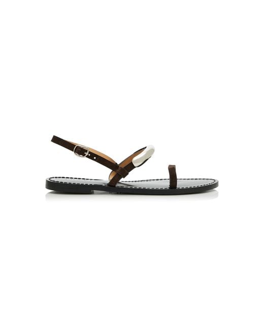Amanu White The Ghana Suede Sandals