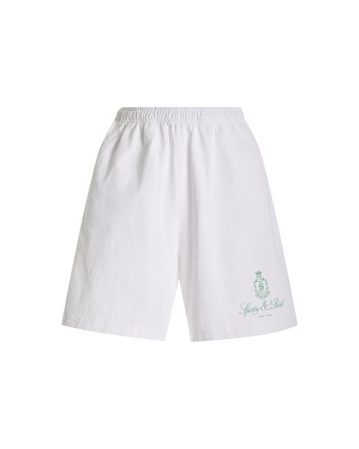 Sporty & Rich White Vendome Cotton Shorts
