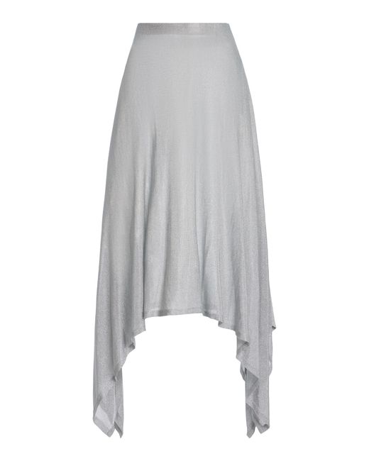 Mel Usine White Leonore Asymmetric Chainmail Knit Skirt