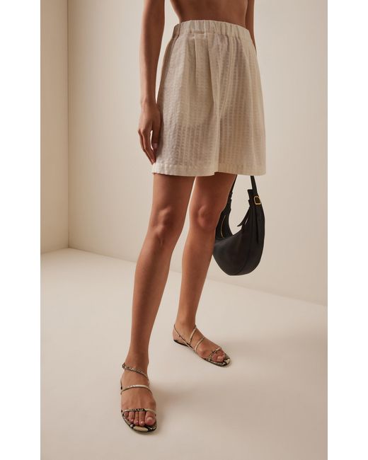 Asceno Natural The Dallas Cotton-Linen Shorts
