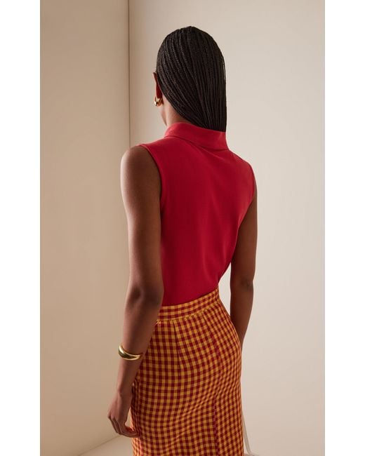 Flore Flore Red Lauren Cotton Polo Tank Top