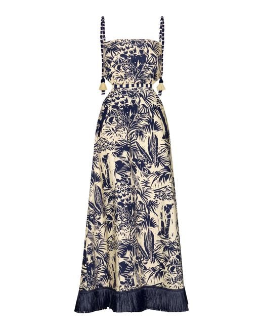 Johanna Ortiz White Harmony Cutout Cotton-Blend Midi Dress