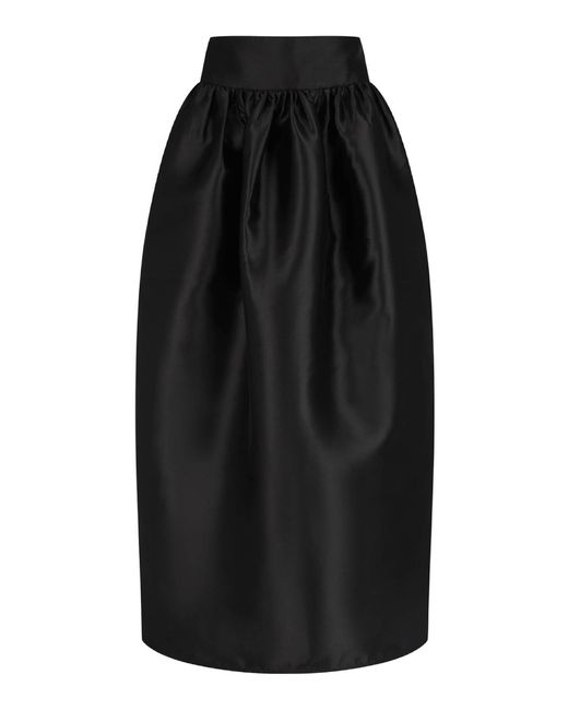 Harris Tapper Black Emme Poly Satin Twill Maxi Skirt
