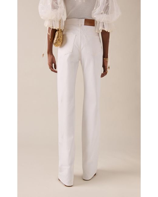 Chloé White Rigid Organic Denim Flared Jeans