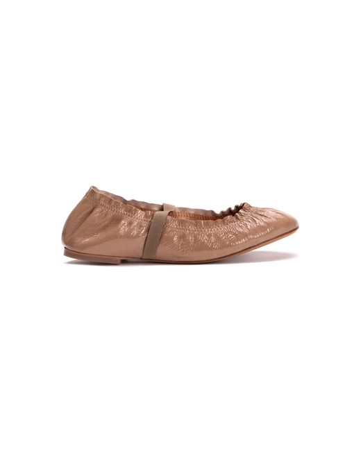 Odissi Natural Flora Patent Leather Ballerina Flats