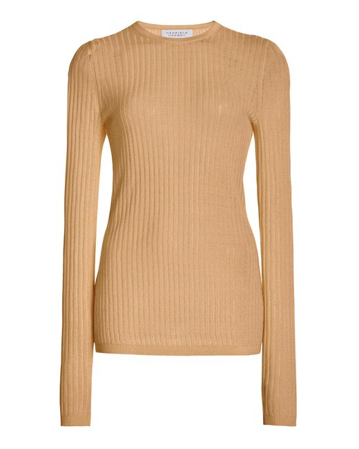 Gabriela Hearst Natural Browning Cashmere-Silk Sweater