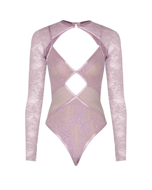 Zimmermann Pink Clash Lace Bodysuit