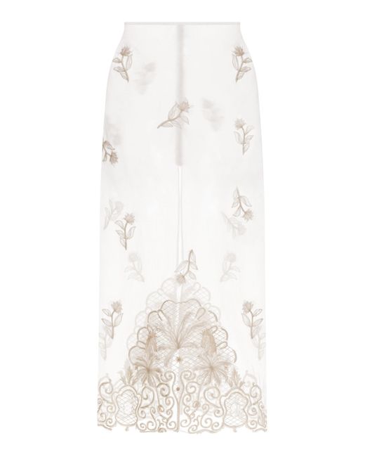 Agua Bendita White Chlorella Tristan Silk Maxi Skirt