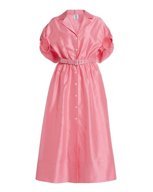 Rosie Assoulin Pink Have The Wind At Your Back Cotton-silk Organza Midi Dress