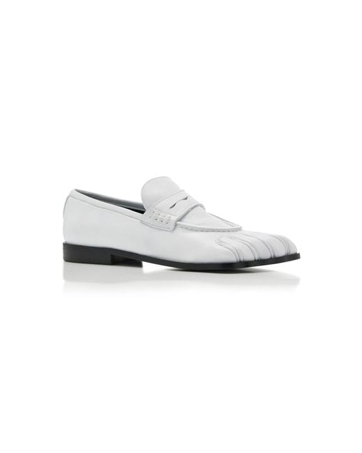 Coperni White Five-Toe Leather Loafers