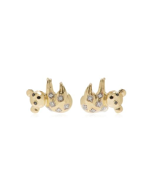 Yvonne Léon Metallic Koala 9K Multi-Stone Earrings