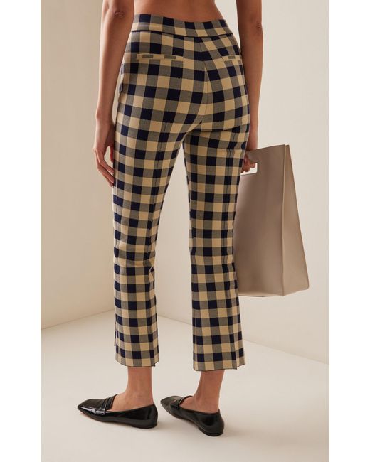 Cropped gingham pants deals