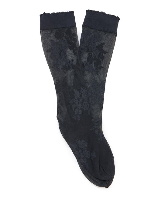 Valentino Garavani Black Sheer Lace Socks