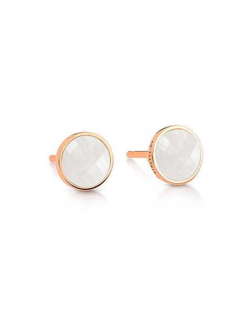 Ginette NY White Pixie Ever Moonstone Disc Earrings