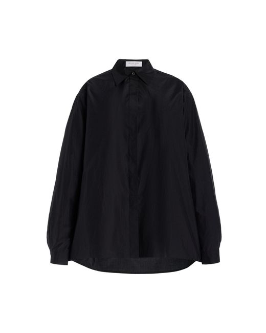 Michael Kors Black Boyfriend Oversized Silk-cotton Shirt