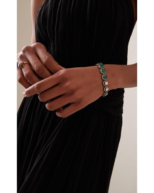 Amrapali Blue One-of-a-kind Rajasthan 18k Yellow Gold Emerald, Diamond Bracelet