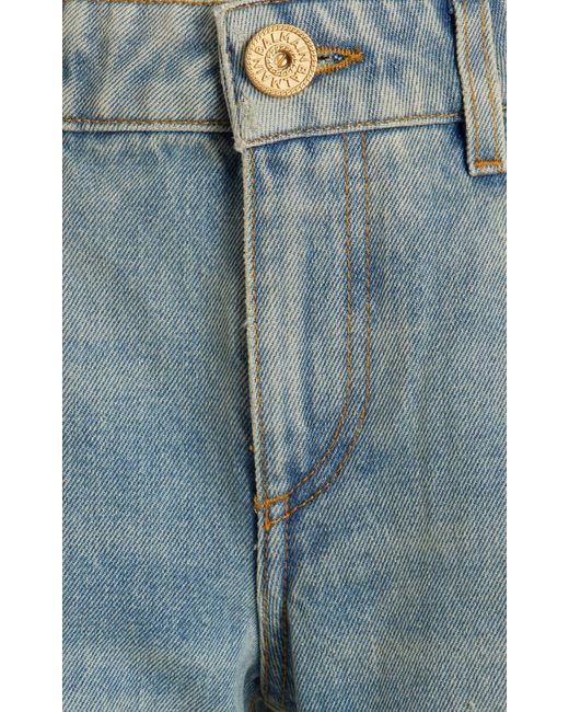 Balmain Blue Western Cropped Bootcut Jeans
